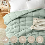 Homelike Moment Twin Comforter Duvet Insert - Green Down Alternative Bed Comforter Twin Size, Lightweight Bedding Comforters Quilted Soft All Season Solid Green Homelike Moment