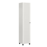 SystemBuild Evolution Kendall Utility Storage Cabinet, 16" Wide, Fluted White SystemBuild