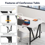 LITTLE TREE 6FT Conference Table, Modern Meeting Tables, Rectangular Training Seminar Table, Boardroom Desk with Splicing Board for Home Office LITTLE TREE