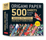 Origami Paper 500 sheets Japanese Washi Patterns 6" (15 cm): Double-Sided Origami Sheets with 12 Different Designs (Instructions for 6 Projects Included) Tuttle Publishing