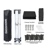 OASISHOME Pop-up Gazebo Instant Portable Canopy Tent 10'x10', with 4 Sidewalls, Windows, Wheeled Bag, for Patio/Outdoor/Wedding Parties and Events (10FTx10FT, White) OASISHOME