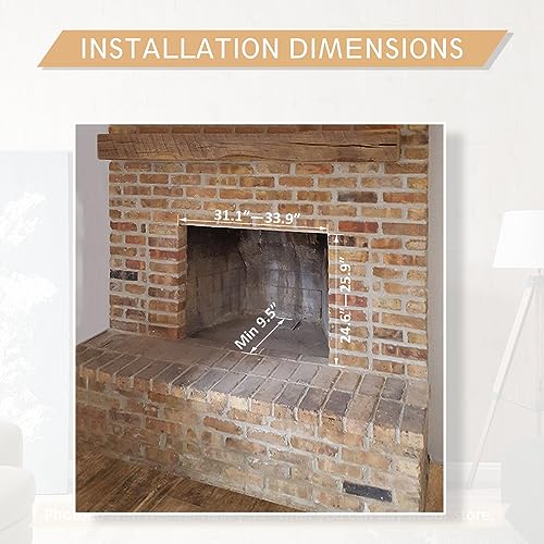 LegendFlame® Damon 35" W Electric Fireplace Insert with Glass Door and Mesh Screen (EF264B), Fireplace Heater 750/1500W, Fire Crackling Sound, Remote Control. Legend Flame