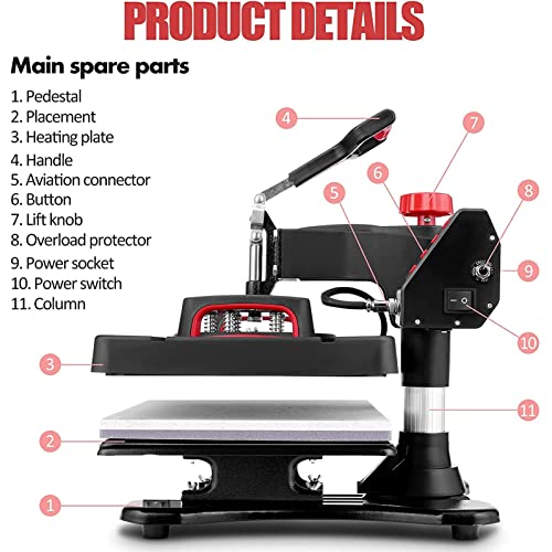 AKEYDIY 8 in 1 Heat Press Machine 12x15 Inch, 360° Swing Away Shirt Press Machine - Digital Heat Transfer Machine, Sublimation Heat Press for T Shirts Hat Cap Mug Plate (ProPress Elite 8 in 1) AKEYDIY