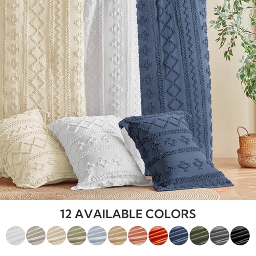 MR&HM Beige Comforter Set Queen, Tufted Boho Bedding Set, Farmhouse Bed in a Bag Set 7 Pieces with 1 Comforter, 2 Pillow Shams, 2 Pillowcases, 1 Flat Sheet, 1 Fitted Sheet for All Seasons MR&HM