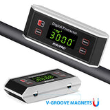 Inclinometer, RISEPRO® Digital Protractor Angle Finder Level Inclinometer Magnetic V-Groove 0~360 degree with Backlight 82413B RISEPRO