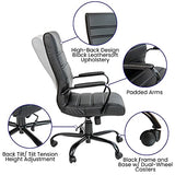 EMMA + OLIVER Faux Leather High-Back Swivel Home Office Desk Chair with Wheels, Padded Seat, and Armrests, Adjustable Height Multipurpose Office Chair, Black EMMA + OLIVER