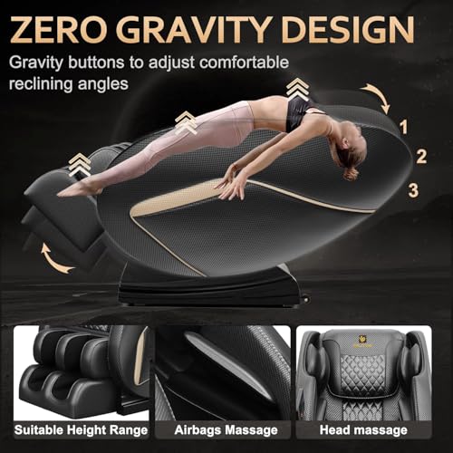 BILITOK Massage Chair Recliner with Zero Gravity with Full Body Air Pressure, Speaker and Blue-Tooth Connection, Easy to Use at Home and in The Office BILITOK