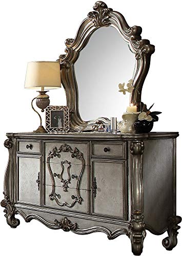 Acme Versailles Mirror in Antique Platinum