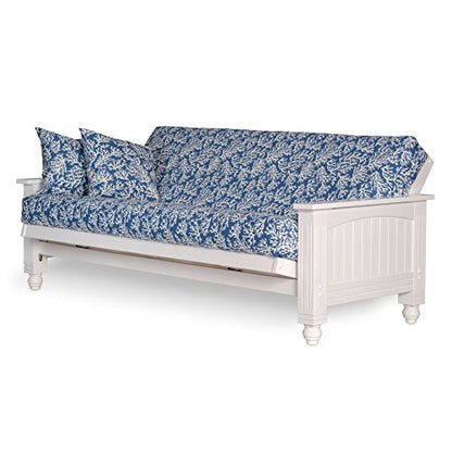 Nirvana Futons Cottage Style Futon Frame Only, Full Size, Satin White - Solid Wood Construction