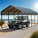 RITERYIFER 10x20 FT Heavy Duty Carport, Black Metal Carports Kits for Garage - Aluminum Car Ports with Steel Shelter Frame Cover for 1 Car or Boats RITERYIFER
