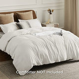 Bedsure Duvet Cover Queen Size - Soft Double Brushed Bedding Set for Kids & Adults, Zipper Closure, 3 Pieces, Includes 1 Duvet Cover (90"x90") & 2 Pillow Shams, NO Comforter, Cream White Bedsure