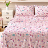 MICORAL Queen Sheets Set Kids, Unicorn Sheets for Boys Girls & Teens, 4 Piece Soft Printed Microfiber Bed Sheets, Deep Pocket Cozy Cute Toddler Bedding Set MICORAL