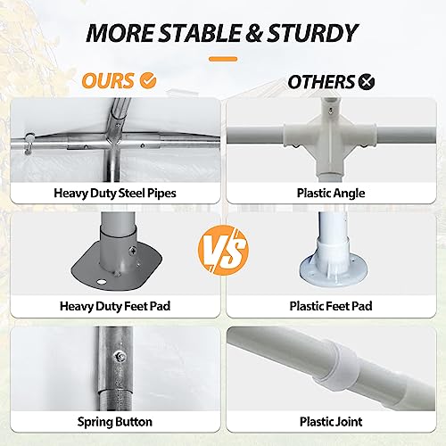 Raysfung 13 x 20Ft Party Tent Heavy Duty Outdoor Wedding Tent with Removable Sidewalls Event Shelters Canopy for Party Raysfung