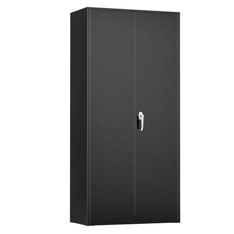 Oakcloud Metal Storage Cabinet Tool Organizer, 72" Lockable Garage Storage Tool Cabinets with 2 Doors and 4 Adjustable Shelves, Locking File Cabinet for Office, Home, School (72“ Standard-Black) Oakcloud