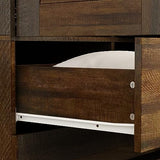 Hitow Wardrobe Armoire with 4 Louvered Doors, Wardrobe Cabinet for Hanging Clothes with 5 Drawers, Bedroom Armoire Dresser Wardrobe Clothes Organizer, Dark Walnut (59.1" W x 19.1" D x 70.5" H) Hitow