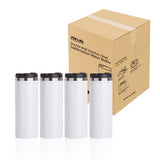 PYD Life Sublimation Tumblers Water Bottles 14 OZ White with Lid Stainless Steel Double Walled Coffee Tumblers Vacuum Insulated Flasks for Tumbler Heat Press 4 Pack PYD Life