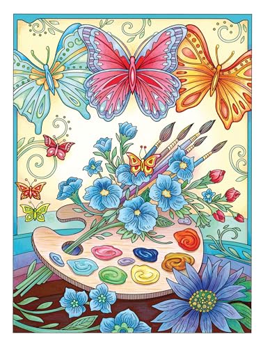 Creative Haven Butterflies Flights of Fancy Coloring Book (Adult Coloring Books: Insects) Dover Publications