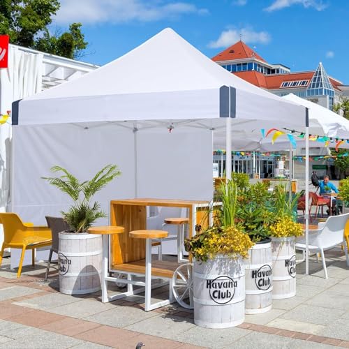 OUTDOOR WIND 10x10 Pop Up Canopy Tent with Sidewalls, Heavy Duty Commercial Instant Tent with Sand Bags for Deck, Party, Camping, Backyard, Playground, White OUTDOOR WIND