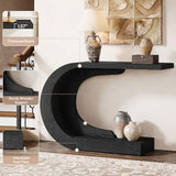 Tribesigns 43.3" Mid-Century Modern Console Table for Entryway, Wood C-Shaped Hallway Entry Accent Table for Living Room, Entrance, Foyer, Easy Assembly, Black Tribesigns