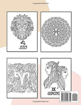Zodiac Signs Coloring Book: +50 Beautiful Ilustrations for adults and teenagers to relax and color WoodArtSupply