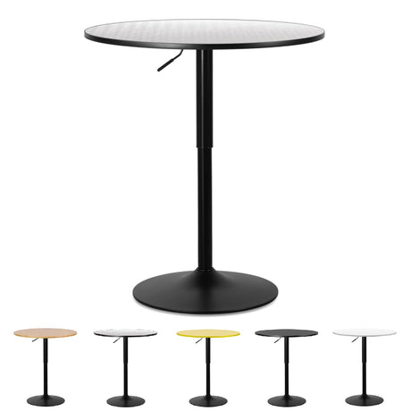 Athena Collection Modern Bar Table Round Top Height Adjustable, Tall Bistro Pub Cocktail Table Height Top and Sturdy Base, Suitable for Home Kitchen Pub Restaurant Outdoor, Silver Athena Collection