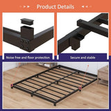 Nailsong 4 Inch Bed Frame Full Low Profile, Full Size Metal Bed Frame No Box Spring Needed, Heavy Duty Metal, Easy Assembly, Black Nailsong