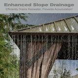 Domi Hardtop Gazebos 8x8FT, Aluminum Metal Gazebo with Galvanized Steel Double Roof Canopy, Curtain and Netting, Permanent Gazebo Pavilion for Patio, Backyard, Deck and Lawn, Brown domi outdoor living