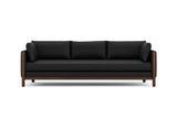 Valencia Matera 93” Black 3 Seater Full Leather Sofa | Modern Nappa Leather Couch with 2 Pillows for Living Room Furniture | Canadian Hardwood, One-Piece Curved Frame Lounge Sofa VALENCIA THEATER SEATING