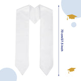 Coume 2024 Sublimation Graduation Stole Sash Blank Plain Graduation Sash Unisex Adult Graduation Party Stole(White) Coume