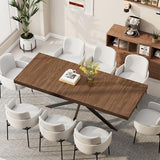 Extendable Dining Room Table for 4 6 8, 55"-70.9" Kitchen Table Rectangle Wood, Expandable Dining Table with Hidden Storage, Space Saving Farmhouse Kitchen Table for Kitchen Dining Living Room MECHYIN