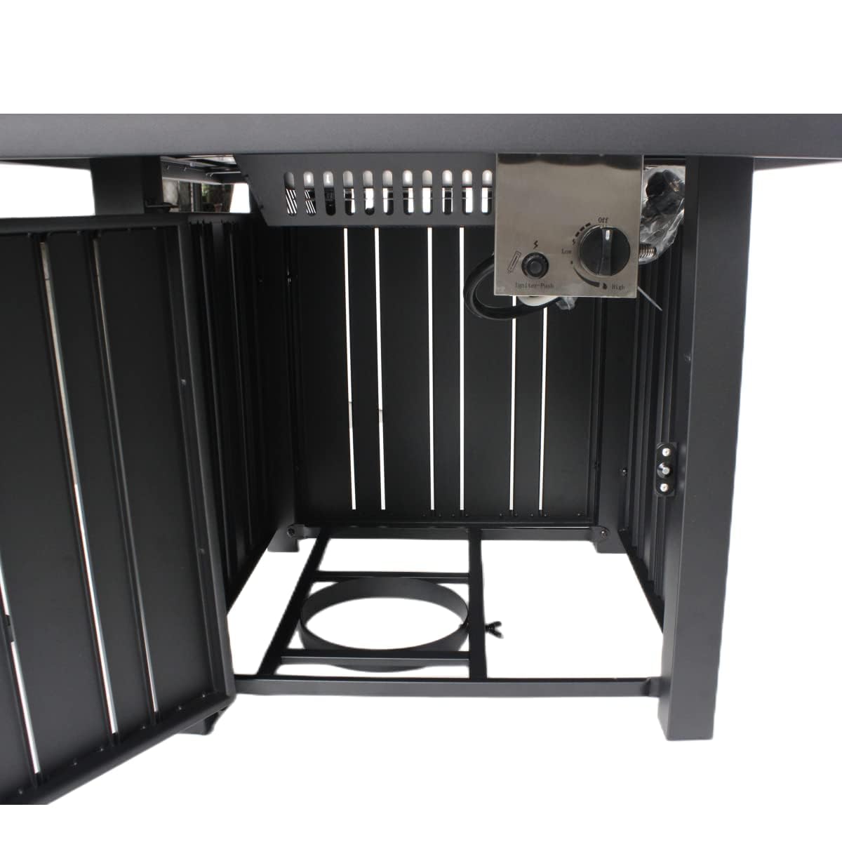 OutVue 30" Propane Fire Pit with Real Ceramic Tabletop, 50000 BTU Gas Firepit Table with Lid & Glass Rock, Outdoor Fire Pit for Dining or Party, Firepit for Outside, Patio, Garden, Yard OutVue