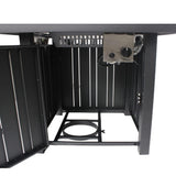 OutVue 30" Propane Fire Pit with Real Ceramic Tabletop, 50000 BTU Gas Firepit Table with Lid & Glass Rock, Outdoor Fire Pit for Dining or Party, Firepit for Outside, Patio, Garden, Yard OutVue