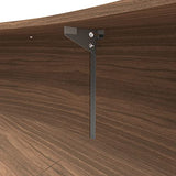 Linea Italia Curved Modern Office Desk Easy to Assembly 2 Panel Reception Counter for Lobby, Salon, 124" x 49", Walnut Linea Italia