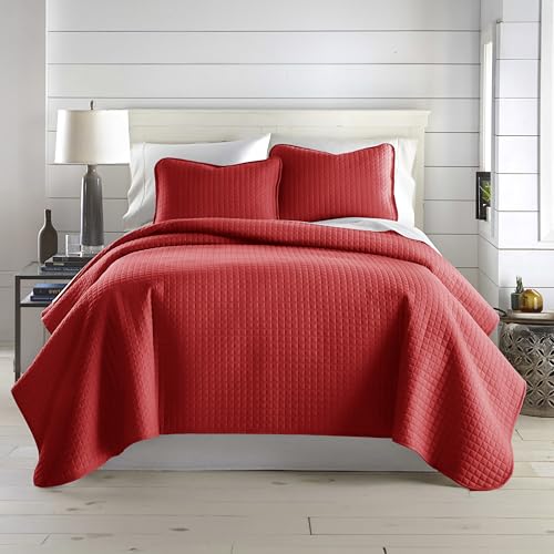 Southshore Fine Living, Inc. Full/Queen Quilt Bedding Set, Microfiber Quilts Queen Size, Coverlet, Stain & Pet Hair Resistant Bedding, Full Size Bedspread with 2 Pillow Shams, Chili Pepper Red Southshore Fine Living, Inc.