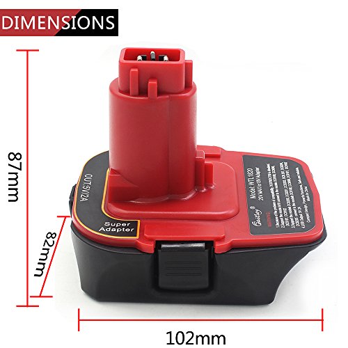 waitley Battery Adapter for Dewalt DCA1820 18V-20V Converter with USB Port Function Compatible with DC9096 DE9096 waitley