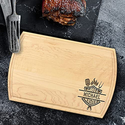 USA Made Personalized Cutting Board - Fathers Day, Birthday, Anniversary - Customized Gifts for Men, BBQ, Grill Accessories - Dad, Husband, Brother, Boyfriend, Papa - Custom Unique Mens Gifts - WoodArtSupply