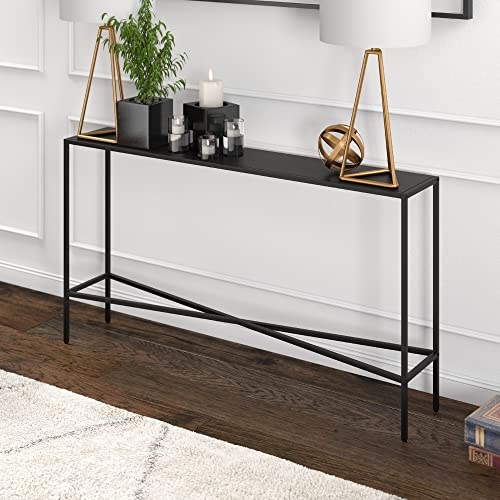 Henley 55'' Wide Rectangular Console Table with Metal Top in Blackened Bronze Henn&Hart