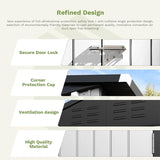 Greesum 6×4FT Outdoor Storage Shed, Metal Patio Storaged Sheds with Lockable Doors, Sheds & Outdoor Storage for Bike, Backyard, Pool and Garden, White Greesum