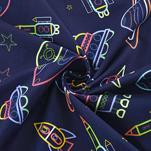 1500 Supreme Kids Bed Sheet Collection - Fun Colorful and Comfortable Boys and Girls Toddler Sheet Sets - Deep Pocket Wrinkle Free Soft and Cozy Bedding - Twin XL, Neon Spaceships Sweet Home Collection