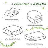 NTBAY Twin Comforter Set with Sheets, 5 Pieces Soft and Breathable Twin Bedding Set, Twin Bed in a Bag, Down Alternative Comforter Set Solid Color All Season, Kids Bedding Set, Brown NTBAY