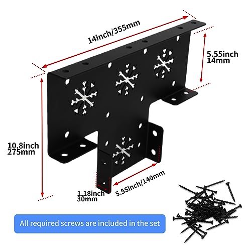 Pergola Kit, 4 Pack Wood Stand DIY Pergola Hardware 6x6 (Actual Size:5.5X5.5 Inch), Heavy Duty High Strength Steel Pergola Corner Brackets Extension 3-Way T Bracket with Screws for Post Gazebo Kit GOOCORREC