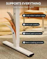 FLEXISPOT EN1 One-Piece Standing Desk with 1-Inch Thick Seamless Desktop, 55"x28" Electric Height Adjustable Desk for Home Office, Multi-Monitor Setups & Easy Assembly, White FLEXISPOT