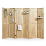 Pegboard Display, 5.6Ft Portable Freestanding Wall Organizer Wooden Room Divider Folding Privacy Screens for Craft Art Display Board (6panels, Natural) Svimi