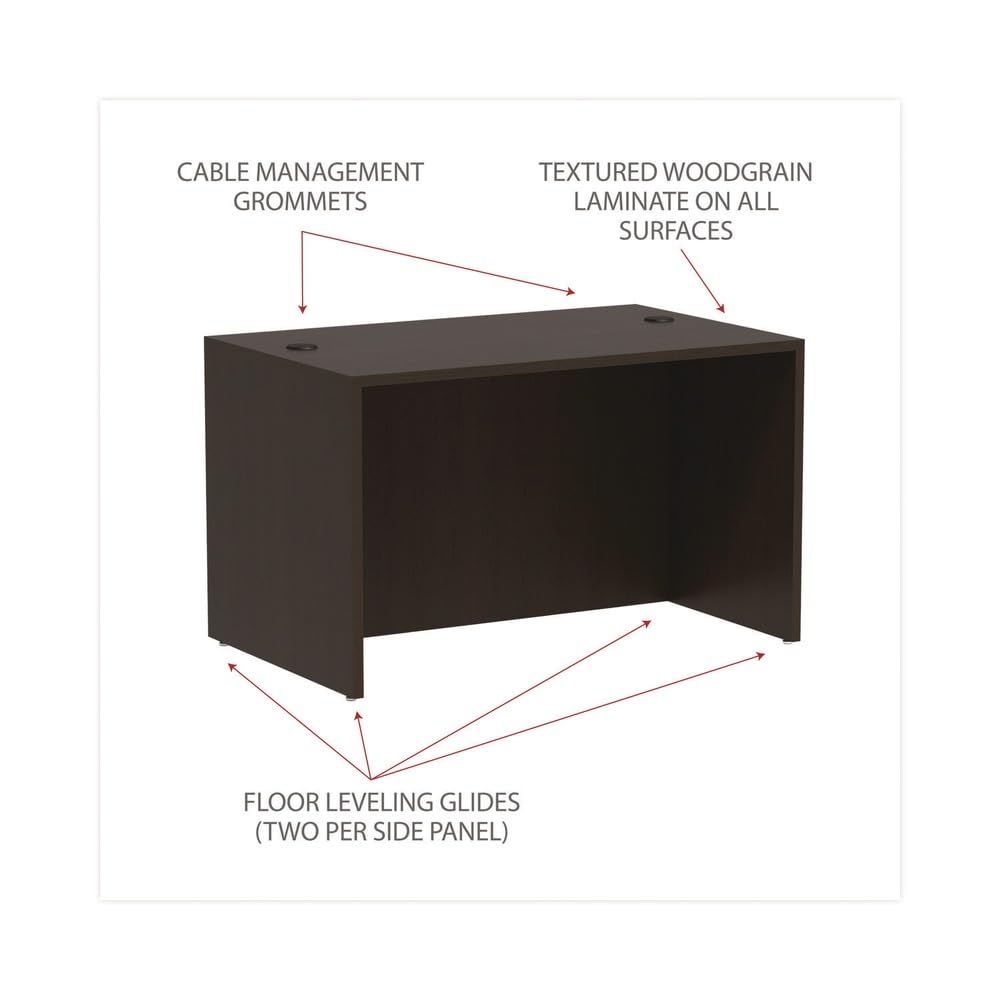 Alera Alera Valencia Series Straight Front Desk Shell, 47.25" X 29.5" X 29.63", Espresso Alera