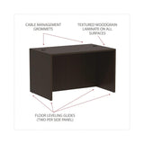 Alera Alera Valencia Series Straight Front Desk Shell, 47.25" X 29.5" X 29.63", Espresso Alera