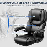 Yaheetech High Back Executive Office Chair Faux Leather Ergonomic Managerial Chair for Meeting,Large Seat,Sturdy Metal Base,Black Yaheetech