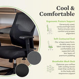 HON Crio Ergonomic Office Chair, High Back Task Chair with Adjustable Arms, Lumbar Support, 360 Swivel, Center-Tilt Recline, for Desks, Computers, Home Office, Black HON