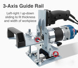 Mortise and Tenon Jig Tools for Woodworking Routers, Tenon Cutter, Mefape Manual Mortising Machine, Invisible Slotting Machine Jig Stand, 3-Axis Guide Rail for Adjust Trimming Length and Width Mefape