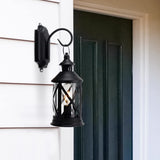 TRIROCKS Battery Powered Metal Lamp 10'' Tall Decorative Cordless Table Lamps LED Edison Lights Hanging Lamps with Metal Hook for Home Decor Patio Garden Wedding Parties Indoor Outdoor(Black) TRIROCKS