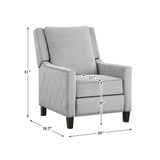 Lexicon Banks Fabric Upholstered Push Back Recliner in Gray Color Lexicon